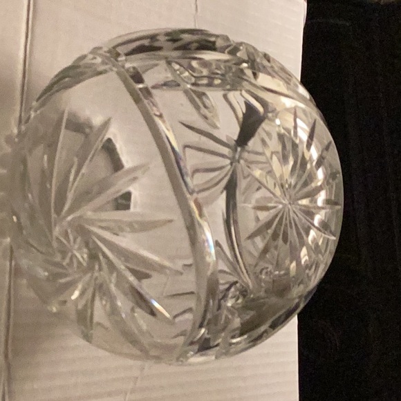 Lead Crystal Rose Bowl by Cazlor, Handmade, 24% Hand Cut Lead Crystal Rose Bowl - Picture 7 of 9